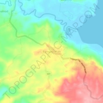 Topografisk karta Banquerohan, höjd, relief