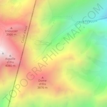 Topografisk karta Atlas Mountains, höjd, relief