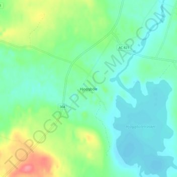 Topografisk karta Hjoggböle, höjd, relief