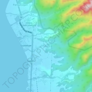 Topografisk karta Patag, höjd, relief