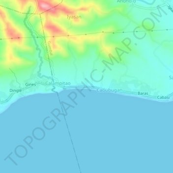 Topografisk karta Nalundan, höjd, relief