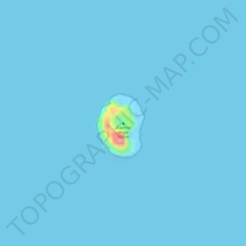 Topografisk karta Daphne Major, höjd, relief