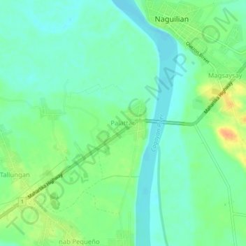 Topografisk karta Palattao, höjd, relief