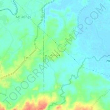 Topografisk karta Azagra, höjd, relief
