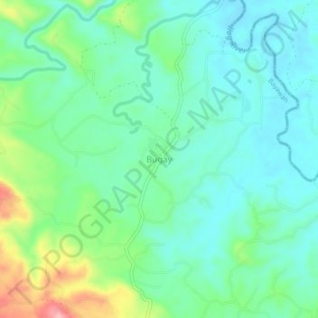 Topografisk karta Bugay, höjd, relief