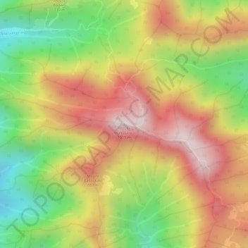 Topografisk karta Mount Malepunyo, höjd, relief