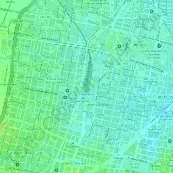 Topografisk karta Forum Buenavista, höjd, relief