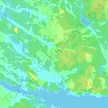 Topografisk karta Yttersby, höjd, relief