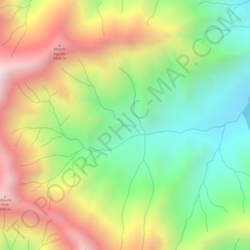 Topografisk karta Mount Pink, höjd, relief