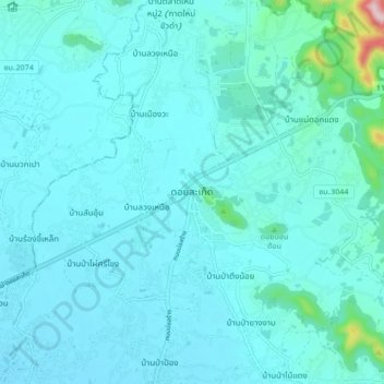 Topografisk karta Doi Saket, höjd, relief