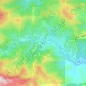 Topografisk karta Tala, höjd, relief