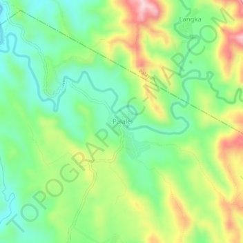 Topografisk karta Palale, höjd, relief