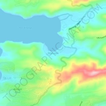 Topografisk karta Mabayo, höjd, relief