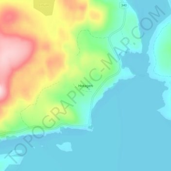 Topografisk karta Hotagen, höjd, relief