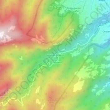 Topografisk karta Segundo Dinamo, höjd, relief