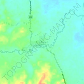 Topografisk karta Don Mateo, höjd, relief