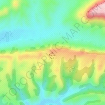 Topografisk karta Totem, höjd, relief