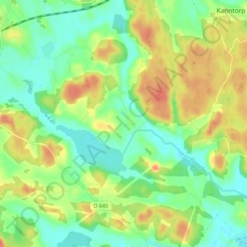 Topografisk karta Fimta, höjd, relief