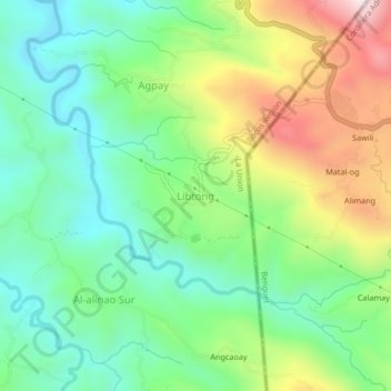 Topografisk karta Libtong, höjd, relief