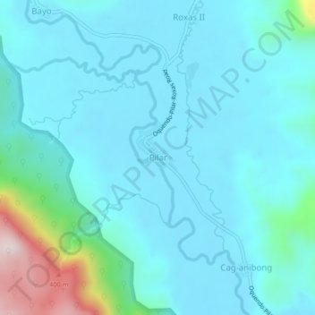 Topografisk karta Pilar, höjd, relief