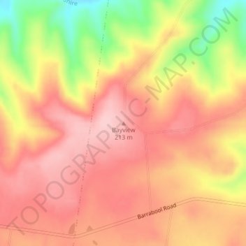 Topografisk karta Bayview, höjd, relief