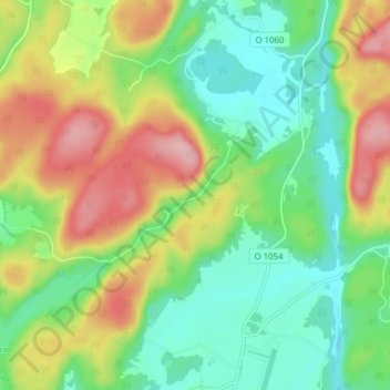 Topografisk karta Dalarna, höjd, relief