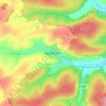 Topografisk karta Rambluzin, höjd, relief