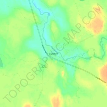 Topografisk karta Lappfors, höjd, relief