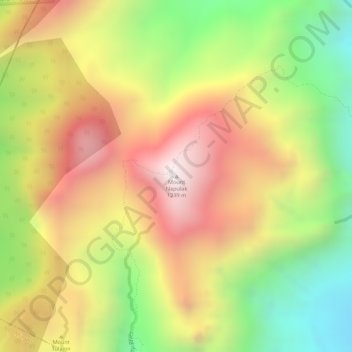 Topografisk karta Mount Napulak, höjd, relief