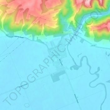 Topografisk karta Outram, höjd, relief