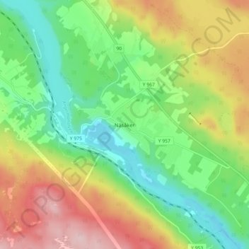 Topografisk karta Näsåker, höjd, relief
