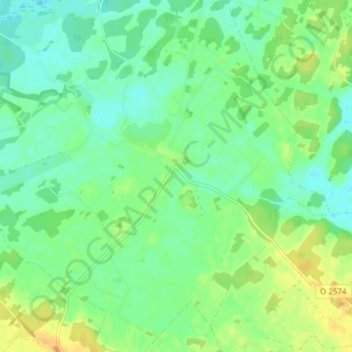 Topografisk karta Rackeby, höjd, relief