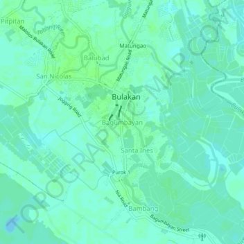Topografisk karta Bagumbayan, höjd, relief
