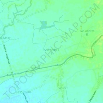 Topografisk karta San Andres I, höjd, relief