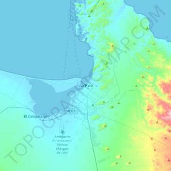 Topografisk karta La Paz, höjd, relief