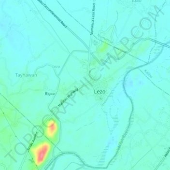 Topografisk karta Barangay Sta. Rosa, höjd, relief