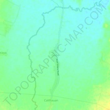 Topografisk karta Gadu, höjd, relief