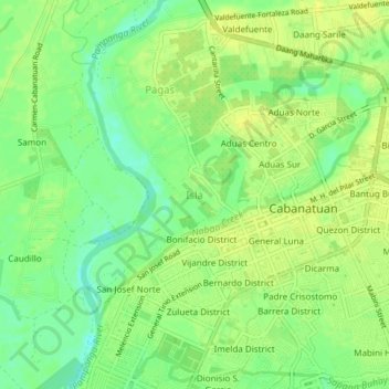 Topografisk karta Isla, höjd, relief