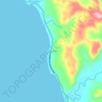 Topografisk karta Mabuhay, höjd, relief