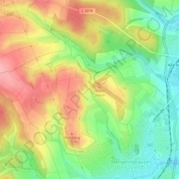 Topografisk karta Eisernes Tor, höjd, relief
