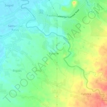 Topografisk karta Binaliw, höjd, relief