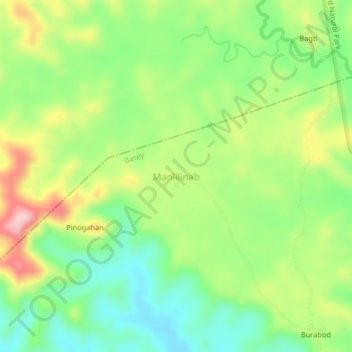 Topografisk karta Manlilinab, höjd, relief