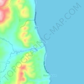 Topografisk karta Panalipan, höjd, relief