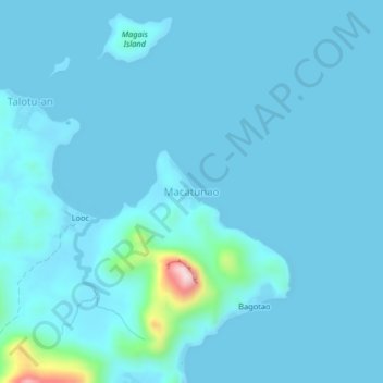 Topografisk karta Macatunao, höjd, relief