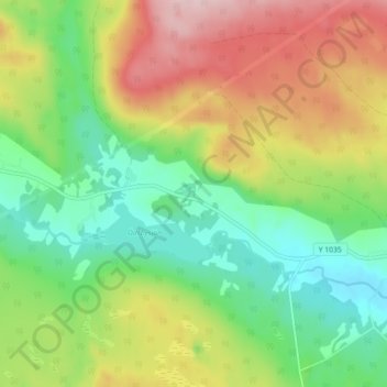 Topografisk karta Ödsbyn, höjd, relief