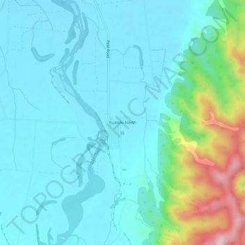 Topografisk karta Ruatoki North, höjd, relief