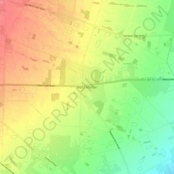 Topografisk karta West Melton, höjd, relief