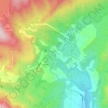 Topografisk karta Tuai, höjd, relief