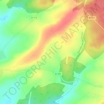 Topografisk karta La Patronne, höjd, relief