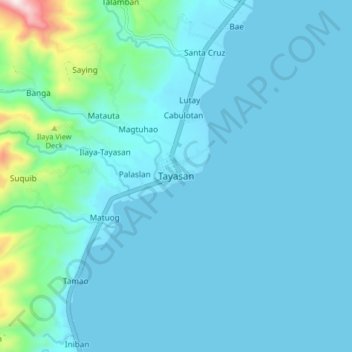 Topografisk karta Tayasan, höjd, relief